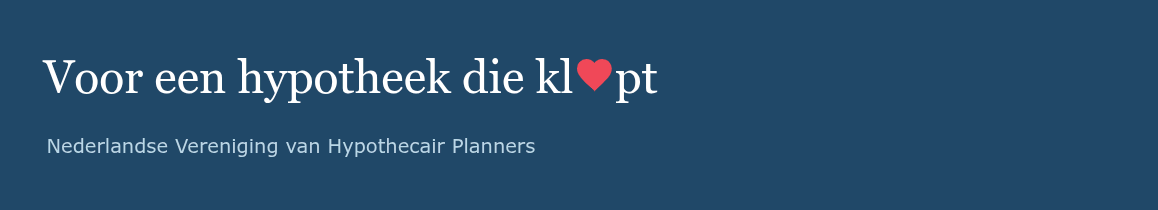 NVHP banner navy - Voor een hypotheek die klopt